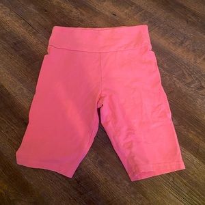 Biker shorts and they’re pink!